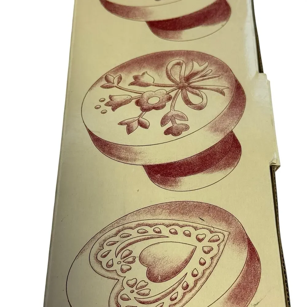 Williams Sonoma Large Stoneware Cookie Stamps Spring Design Bouquet Heart Flower